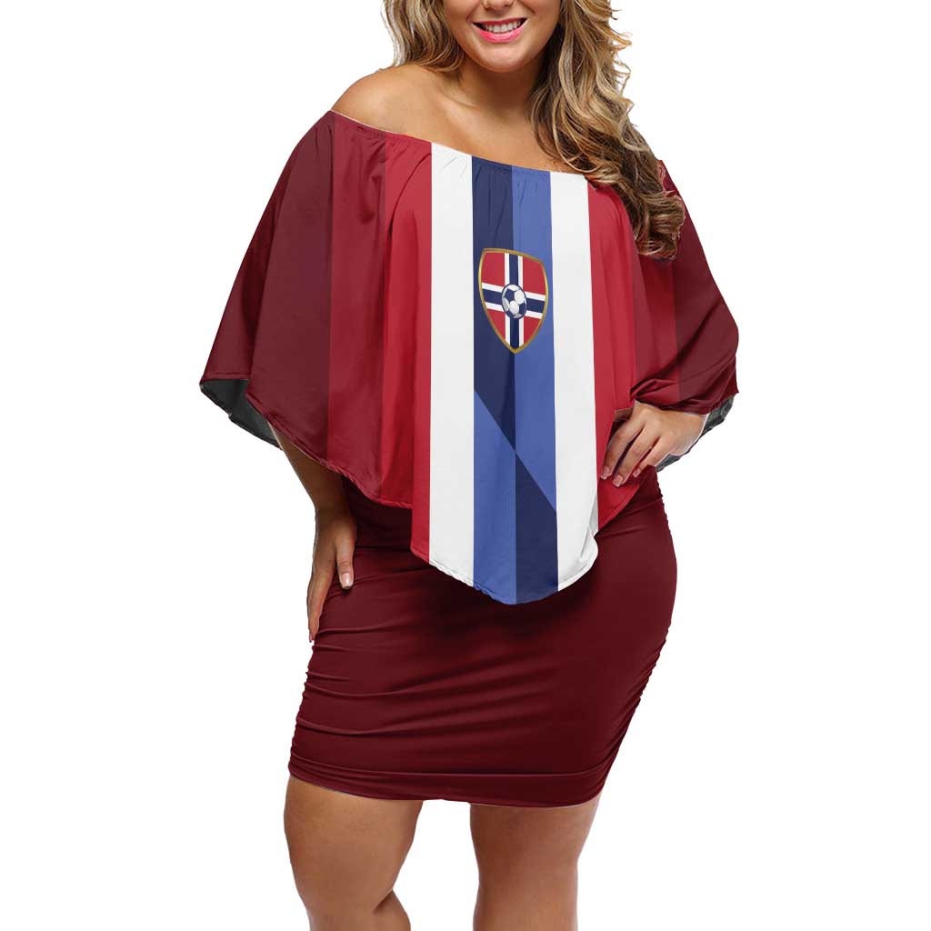 Custom Norway Football 2026 Off Shoulder Short Dress Road To Champions - Wonder Print Shop