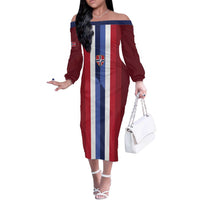 Custom Norway Football 2026 Off The Shoulder Long Sleeve Dress Road To Champions - Wonder Print Shop