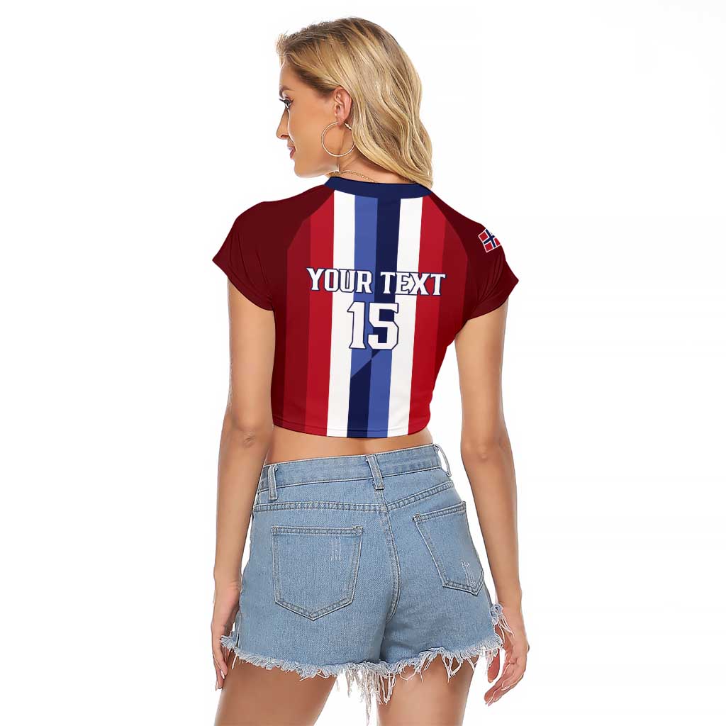 Custom Norway Football 2026 Raglan Cropped T Shirt Road To Champions - Wonder Print Shop