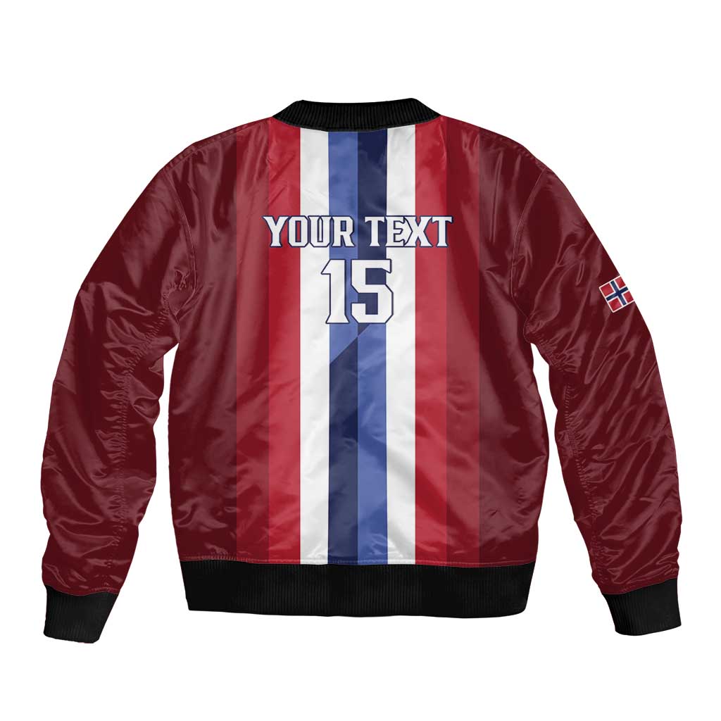 Custom Norway Football 2026 Sleeve Zip Bomber Jacket Road To Champions - Wonder Print Shop