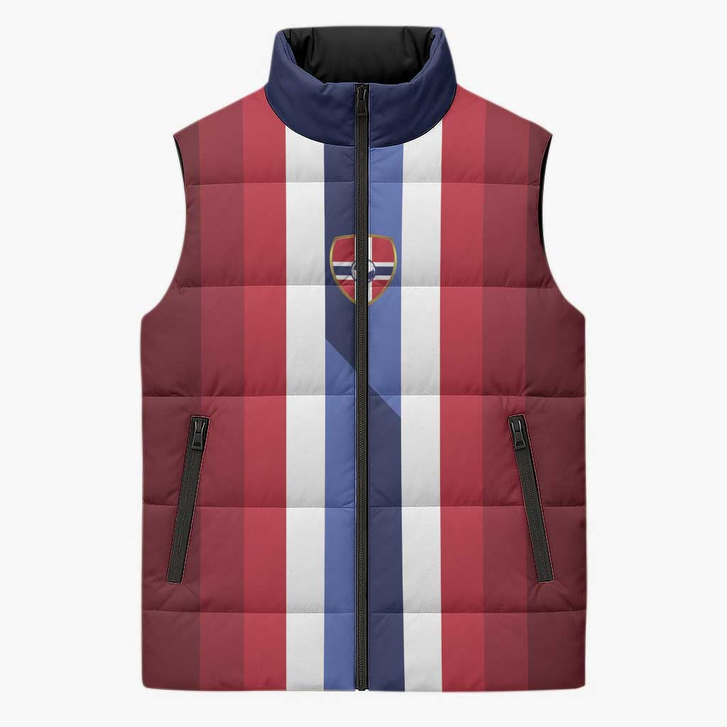 Custom Norway Football 2026 Sleeveless Puffer Jacket Road To Champions - Wonder Print Shop