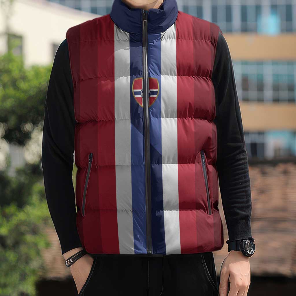 Custom Norway Football 2026 Sleeveless Puffer Jacket Road To Champions - Wonder Print Shop