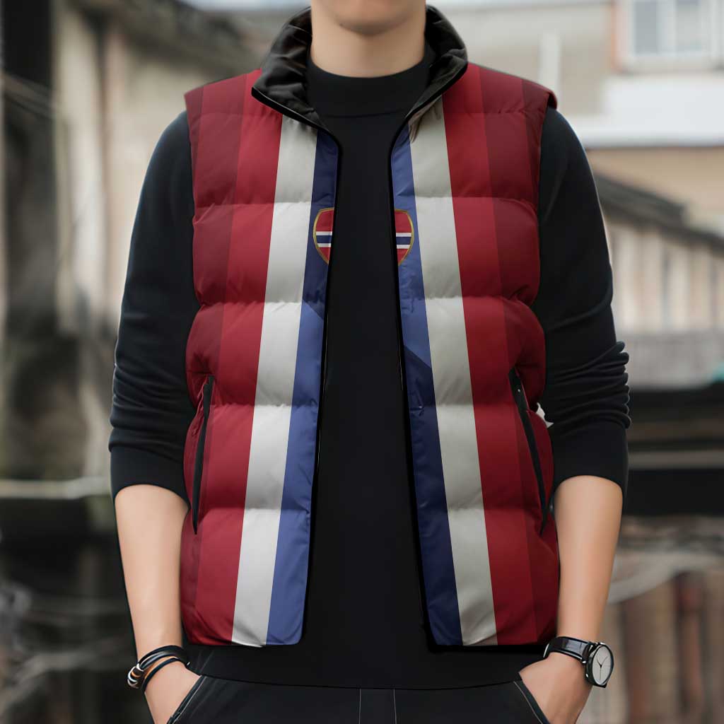 Custom Norway Football 2026 Sleeveless Puffer Jacket Road To Champions - Wonder Print Shop