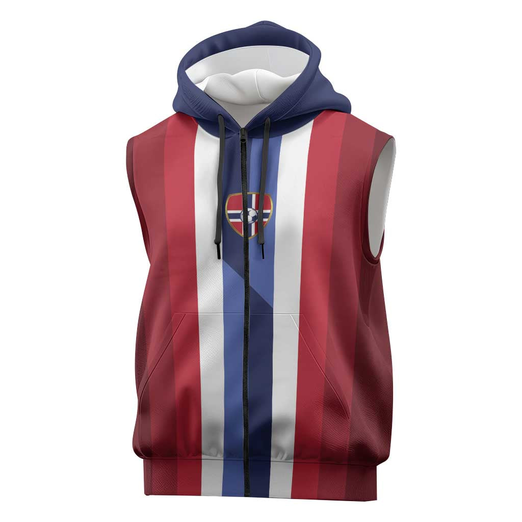 Custom Norway Football 2026 Sleeveless Zip Hoodie Road To Champions - Wonder Print Shop