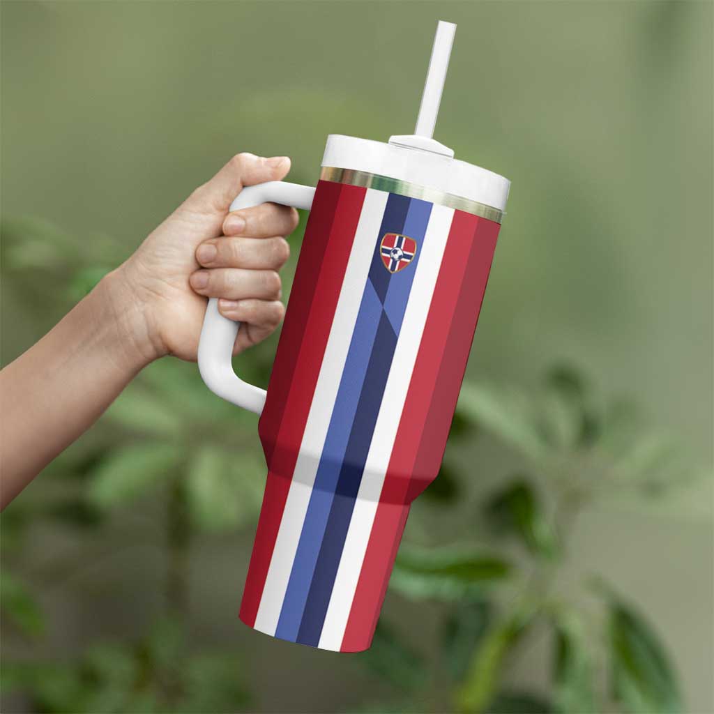 Custom Norway Football 2026 Tumbler With Handle Road To Champions - Wonder Print Shop
