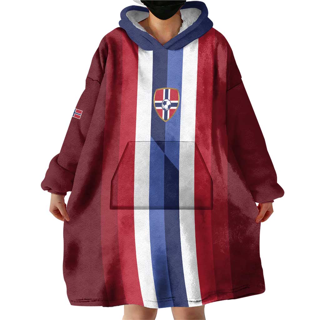 Custom Norway Football 2026 Wearable Blanket Hoodie Road To Champions - Wonder Print Shop