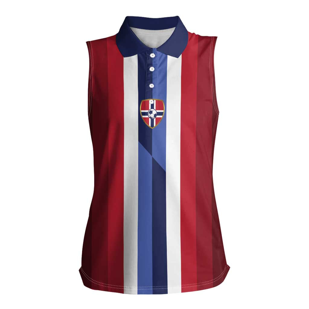 Custom Norway Football 2026 Women Sleeveless Polo Shirt Road To Champions - Wonder Print Shop