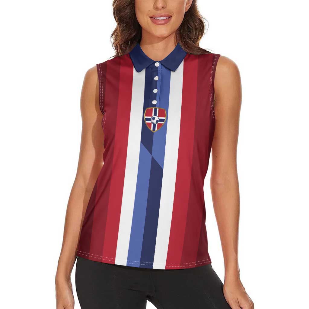 Custom Norway Football 2026 Women Sleeveless Polo Shirt Road To Champions - Wonder Print Shop