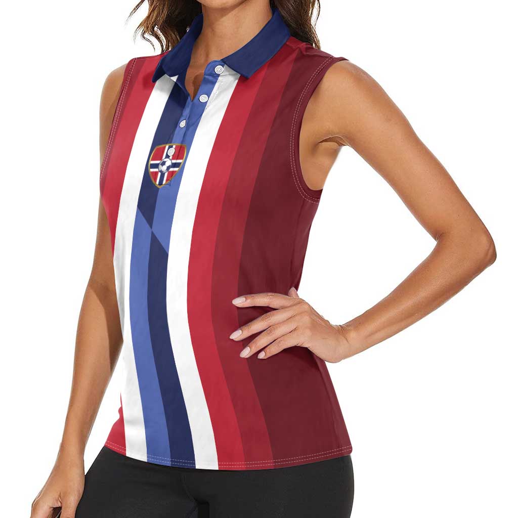 Custom Norway Football 2026 Women Sleeveless Polo Shirt Road To Champions - Wonder Print Shop