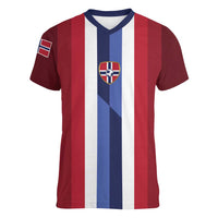 Custom Norway Football 2026 Women V-Neck T-Shirt Road To Champions - Wonder Print Shop
