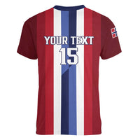 Custom Norway Football 2026 Women V-Neck T-Shirt Road To Champions - Wonder Print Shop