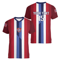 Custom Norway Football 2026 Women V-Neck T-Shirt Road To Champions - Wonder Print Shop