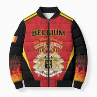 Custom Belgium Football 2026 Bomber Puffer Jacket Red Devils Pride - Wonder Print Shop
