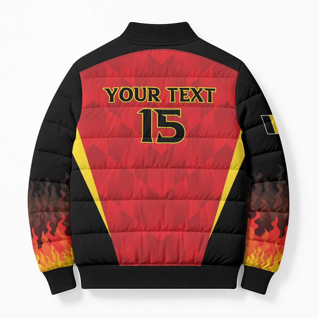 Custom Belgium Football 2026 Bomber Puffer Jacket Red Devils Pride - Wonder Print Shop
