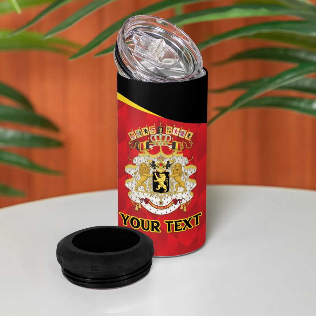 Custom Belgium Football 2026 4 in 1 Can Cooler Tumbler Red Devils Pride - Wonder Print Shop