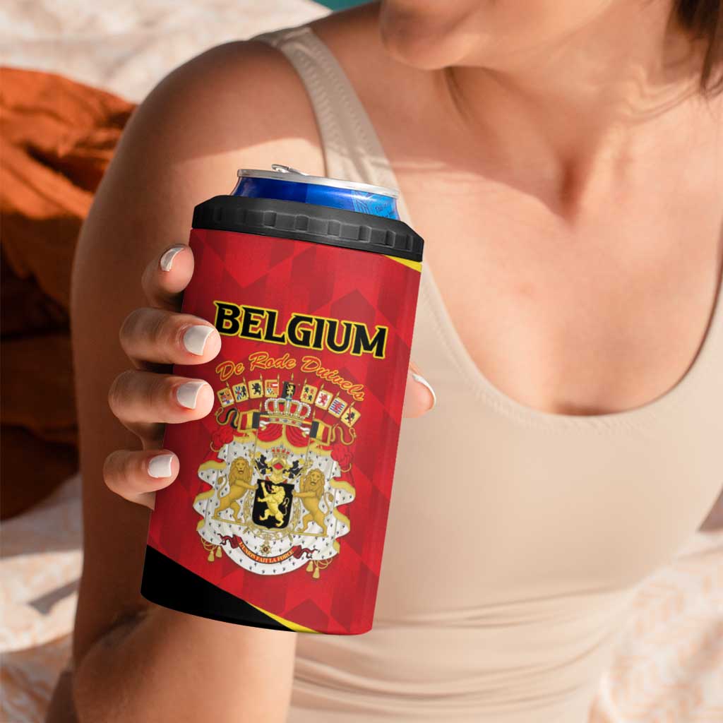 Custom Belgium Football 2026 4 in 1 Can Cooler Tumbler Red Devils Pride - Wonder Print Shop