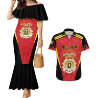 Custom Belgium Football 2026 Couples Matching Mermaid Dress and Hawaiian Shirt Red Devils Pride - Wonder Print Shop