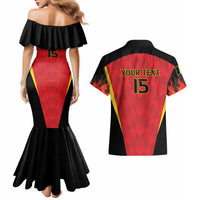 Custom Belgium Football 2026 Couples Matching Mermaid Dress and Hawaiian Shirt Red Devils Pride - Wonder Print Shop