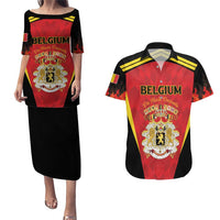 Custom Belgium Football 2026 Couples Matching Puletasi and Hawaiian Shirt Red Devils Pride - Wonder Print Shop