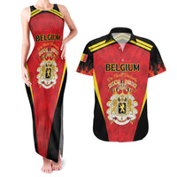 Custom Belgium Football 2026 Couples Matching Tank Maxi Dress and Hawaiian Shirt Red Devils Pride - Wonder Print Shop