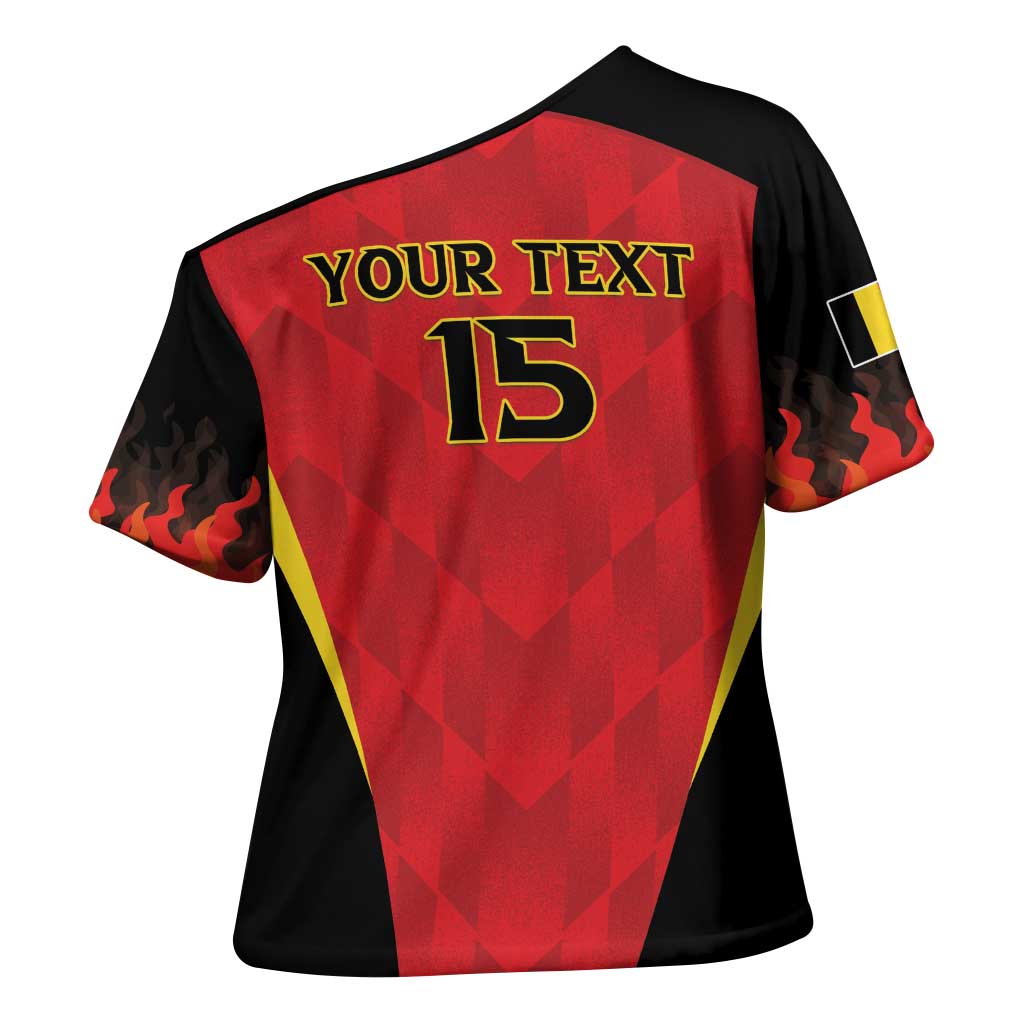 Custom Belgium Football 2026 Cross Shoulder Shirt Red Devils Pride - Wonder Print Shop