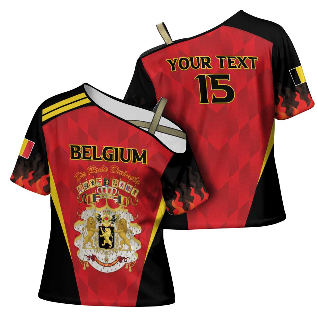 Custom Belgium Football 2026 Cross Shoulder Shirt Red Devils Pride - Wonder Print Shop