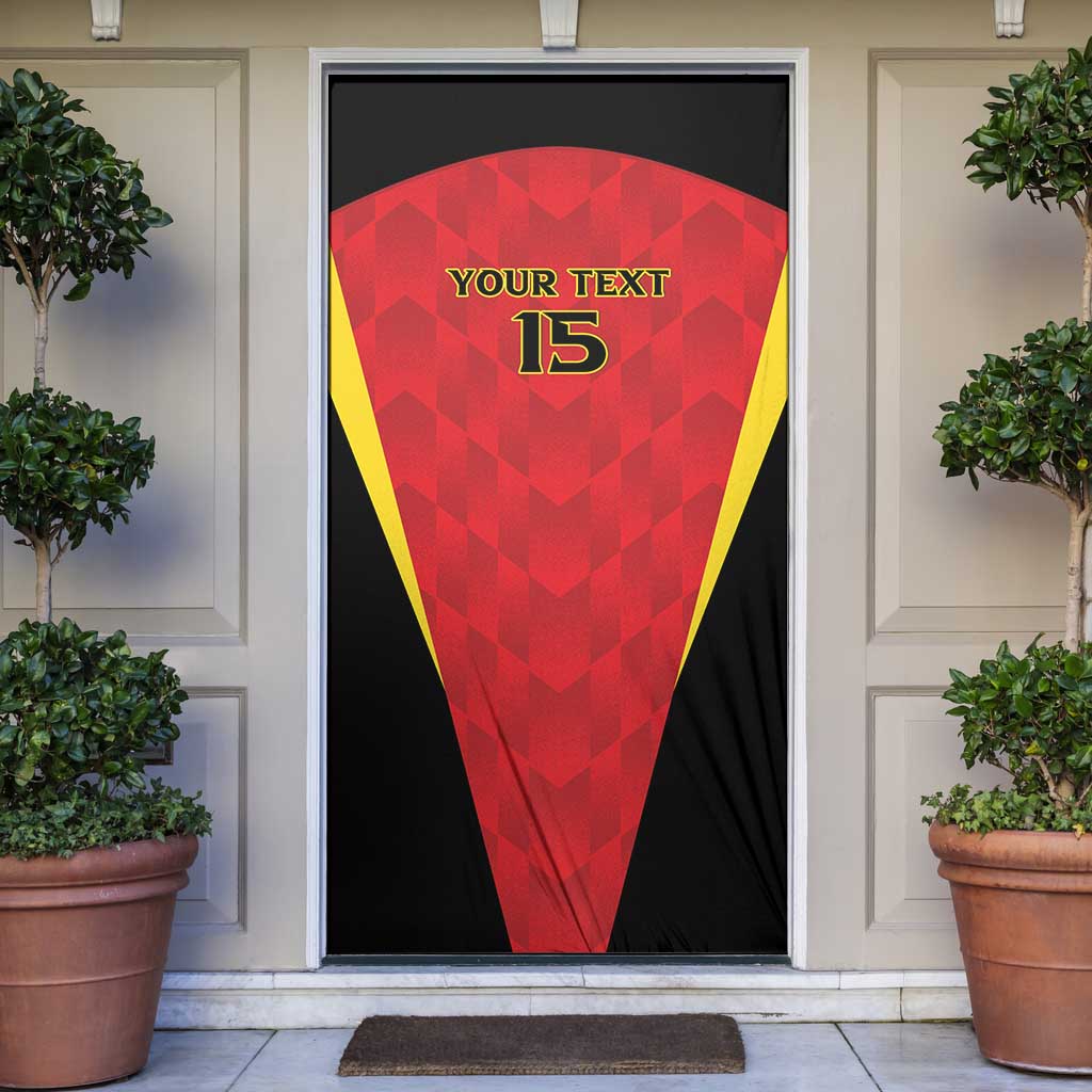 Custom Belgium Football 2026 Door Cover Red Devils Pride - Wonder Print Shop
