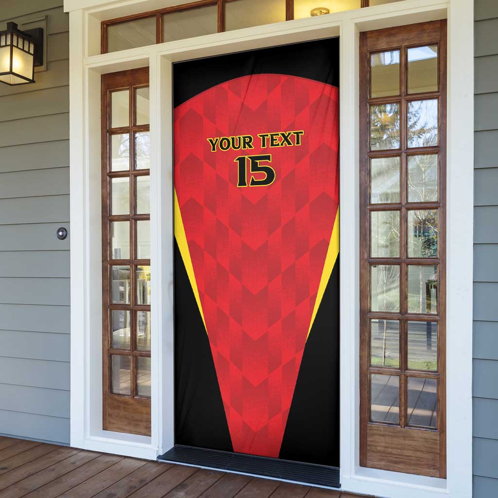 Custom Belgium Football 2026 Door Cover Red Devils Pride - Wonder Print Shop