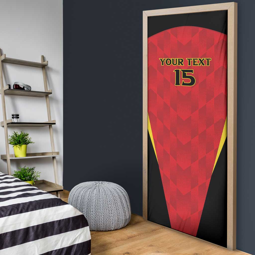 Custom Belgium Football 2026 Door Cover Red Devils Pride - Wonder Print Shop