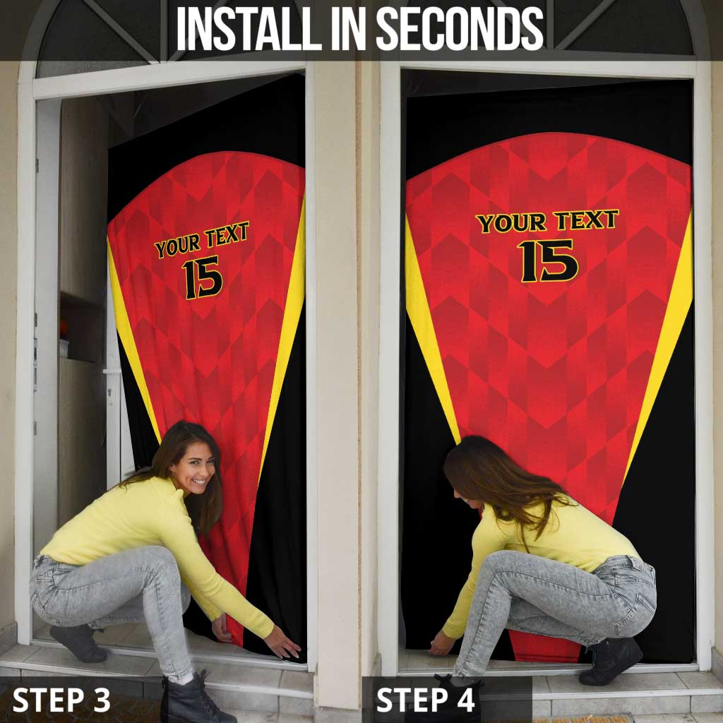 Custom Belgium Football 2026 Door Cover Red Devils Pride - Wonder Print Shop