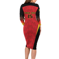 Custom Belgium Football 2026 Family Matching Long Sleeve Bodycon Dress and Hawaiian Shirt Red Devils Pride - Wonder Print Shop