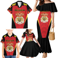 Custom Belgium Football 2026 Family Matching Mermaid Dress and Hawaiian Shirt Red Devils Pride - Wonder Print Shop