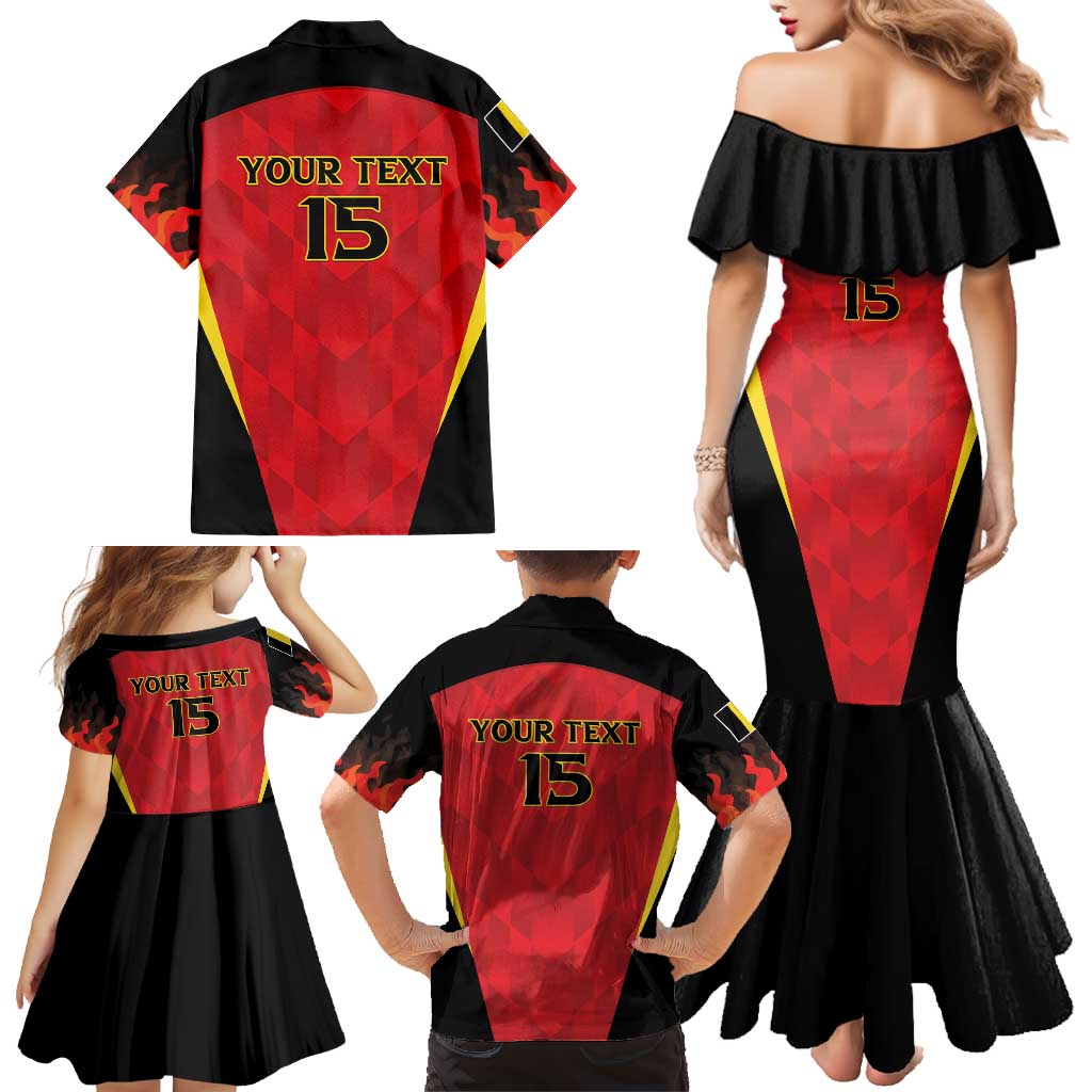 Custom Belgium Football 2026 Family Matching Mermaid Dress and Hawaiian Shirt Red Devils Pride - Wonder Print Shop