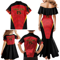 Custom Belgium Football 2026 Family Matching Mermaid Dress and Hawaiian Shirt Red Devils Pride - Wonder Print Shop