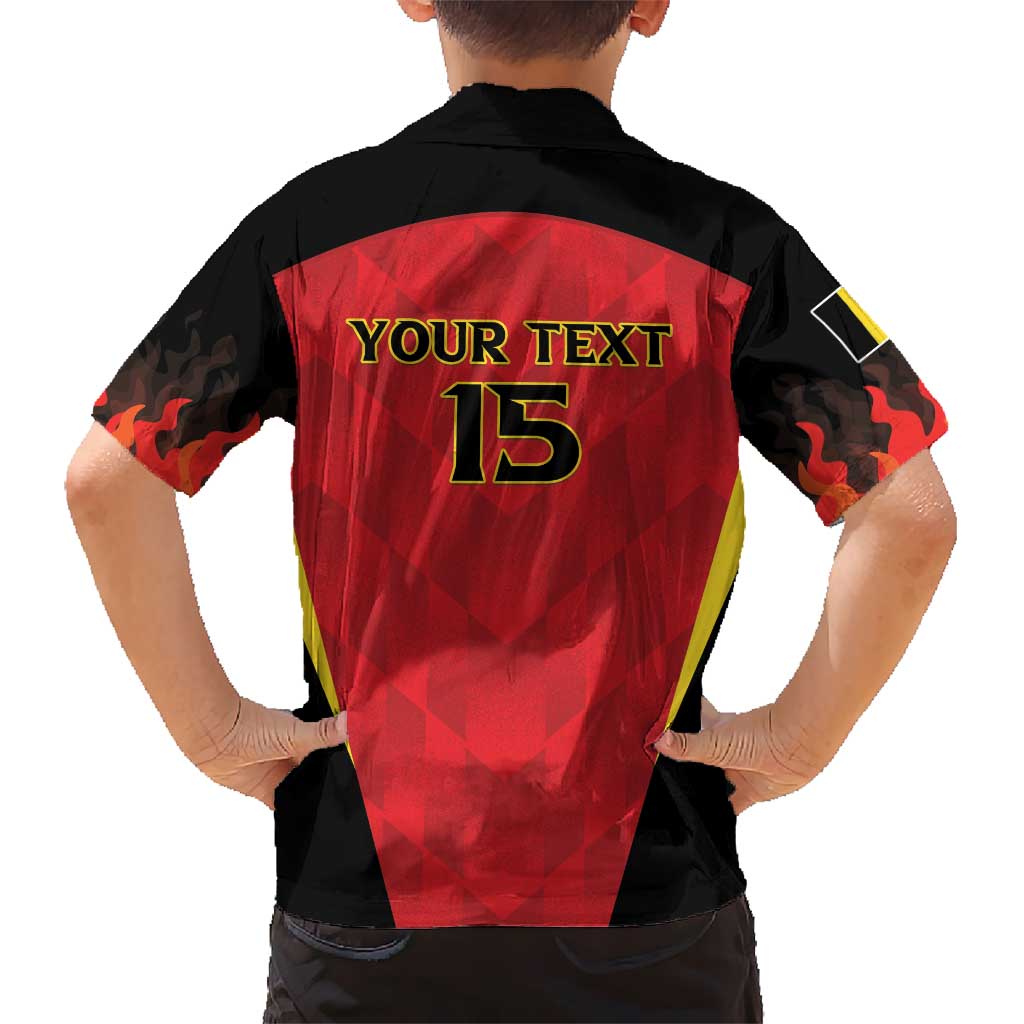 Custom Belgium Football 2026 Family Matching Off Shoulder Maxi Dress and Hawaiian Shirt Red Devils Pride - Wonder Print Shop