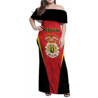 Custom Belgium Football 2026 Family Matching Off Shoulder Maxi Dress and Hawaiian Shirt Red Devils Pride - Wonder Print Shop