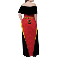 Custom Belgium Football 2026 Family Matching Off Shoulder Maxi Dress and Hawaiian Shirt Red Devils Pride - Wonder Print Shop