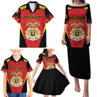 Custom Belgium Football 2026 Family Matching Puletasi and Hawaiian Shirt Red Devils Pride - Wonder Print Shop
