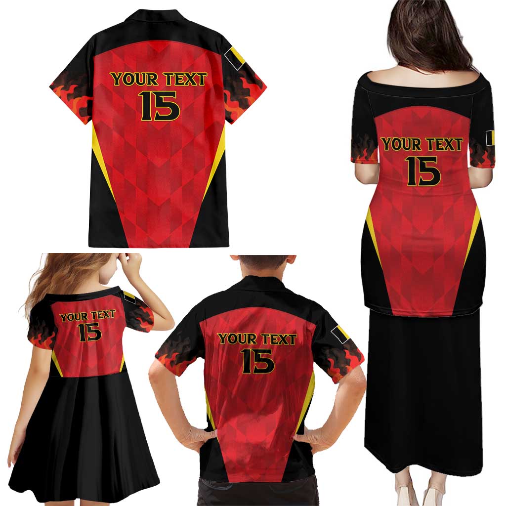 Custom Belgium Football 2026 Family Matching Puletasi and Hawaiian Shirt Red Devils Pride - Wonder Print Shop