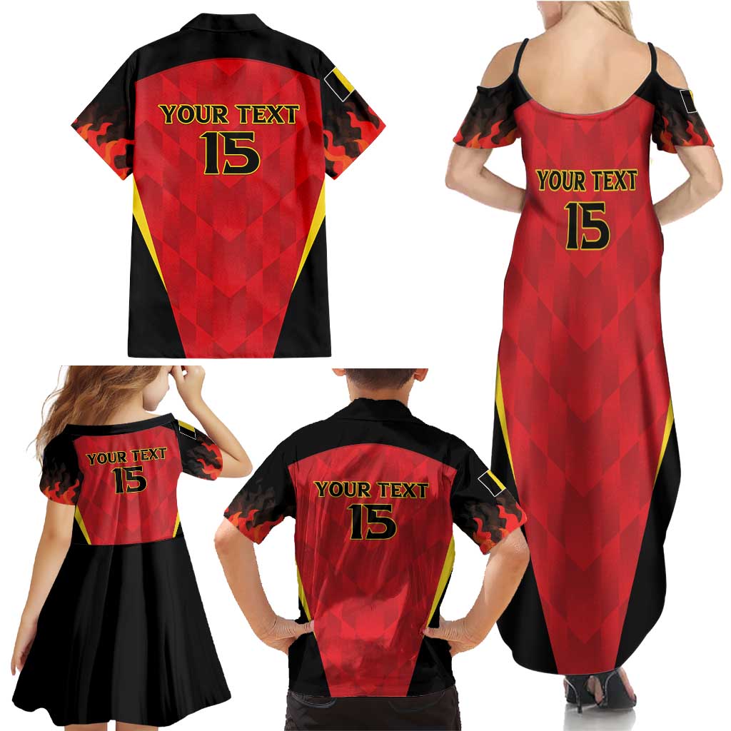 Custom Belgium Football 2026 Family Matching Summer Maxi Dress and Hawaiian Shirt Red Devils Pride - Wonder Print Shop