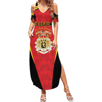 Custom Belgium Football 2026 Family Matching Summer Maxi Dress and Hawaiian Shirt Red Devils Pride - Wonder Print Shop