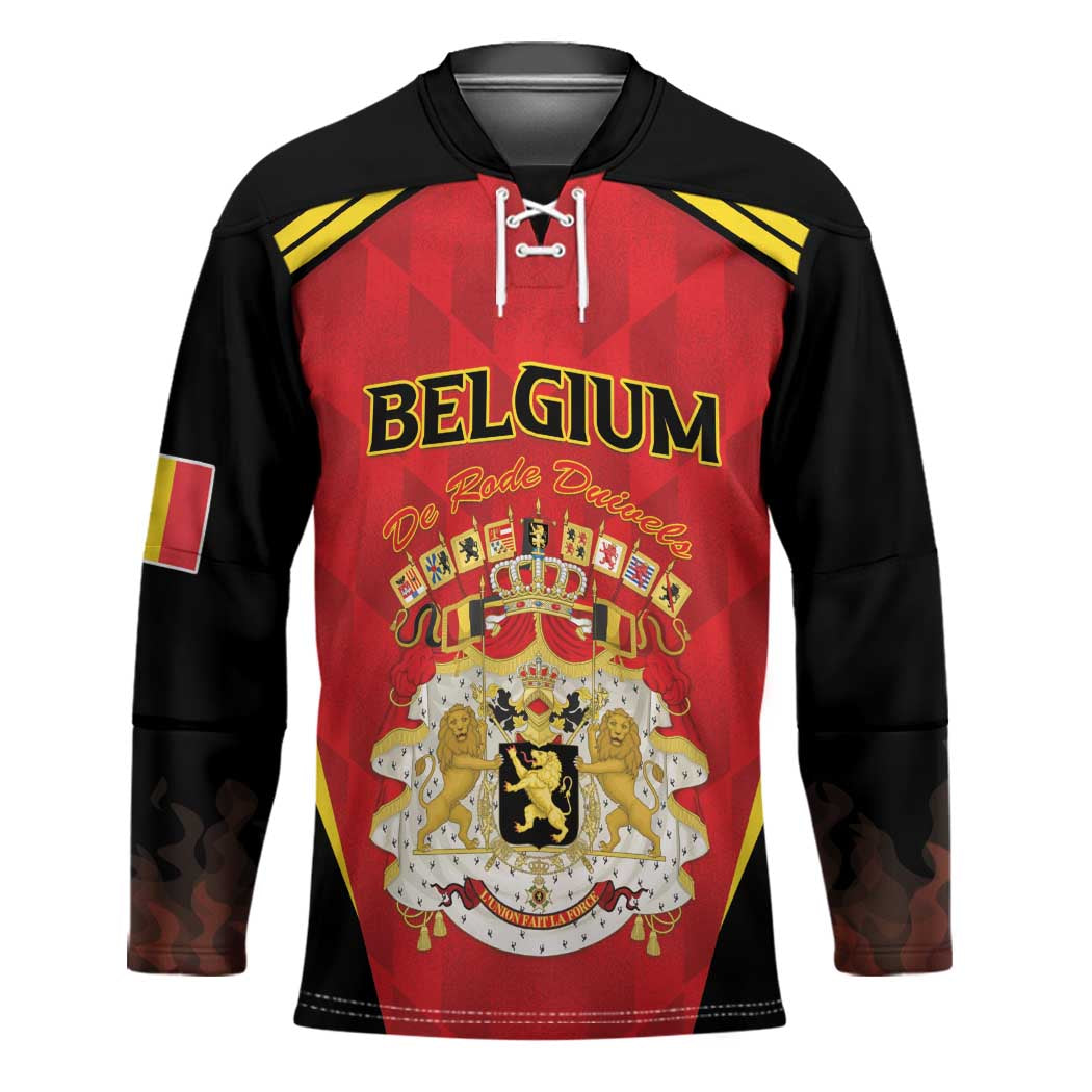 Custom Belgium Football 2026 Hockey Jersey Red Devils Pride - Wonder Print Shop