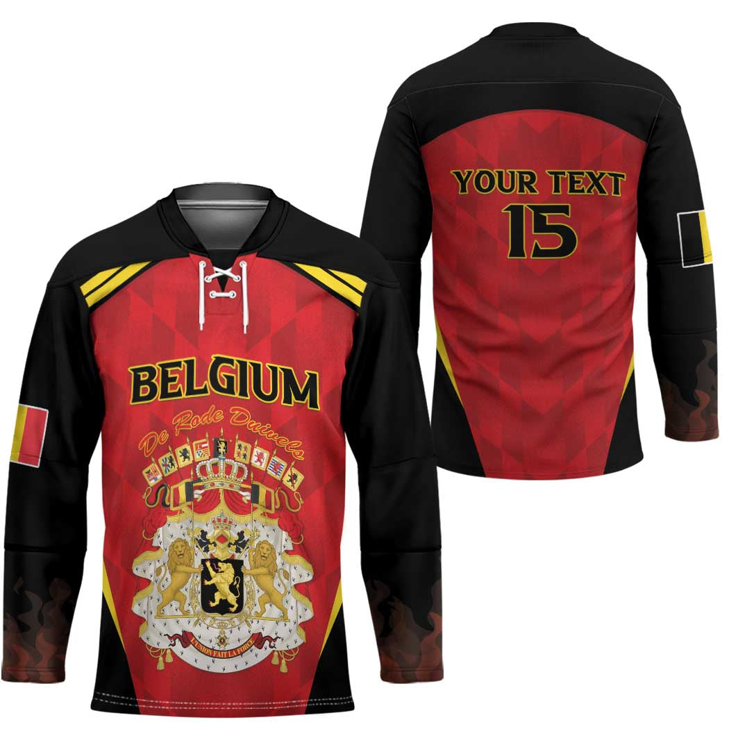 Custom Belgium Football 2026 Hockey Jersey Red Devils Pride - Wonder Print Shop