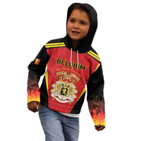 Custom Belgium Football 2026 Kid Hoodie Red Devils Pride - Wonder Print Shop
