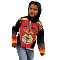 Custom Belgium Football 2026 Kid Hoodie Red Devils Pride - Wonder Print Shop