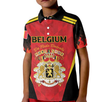 Custom Belgium Football 2026 Kid Polo Shirt Red Devils Pride - Wonder Print Shop