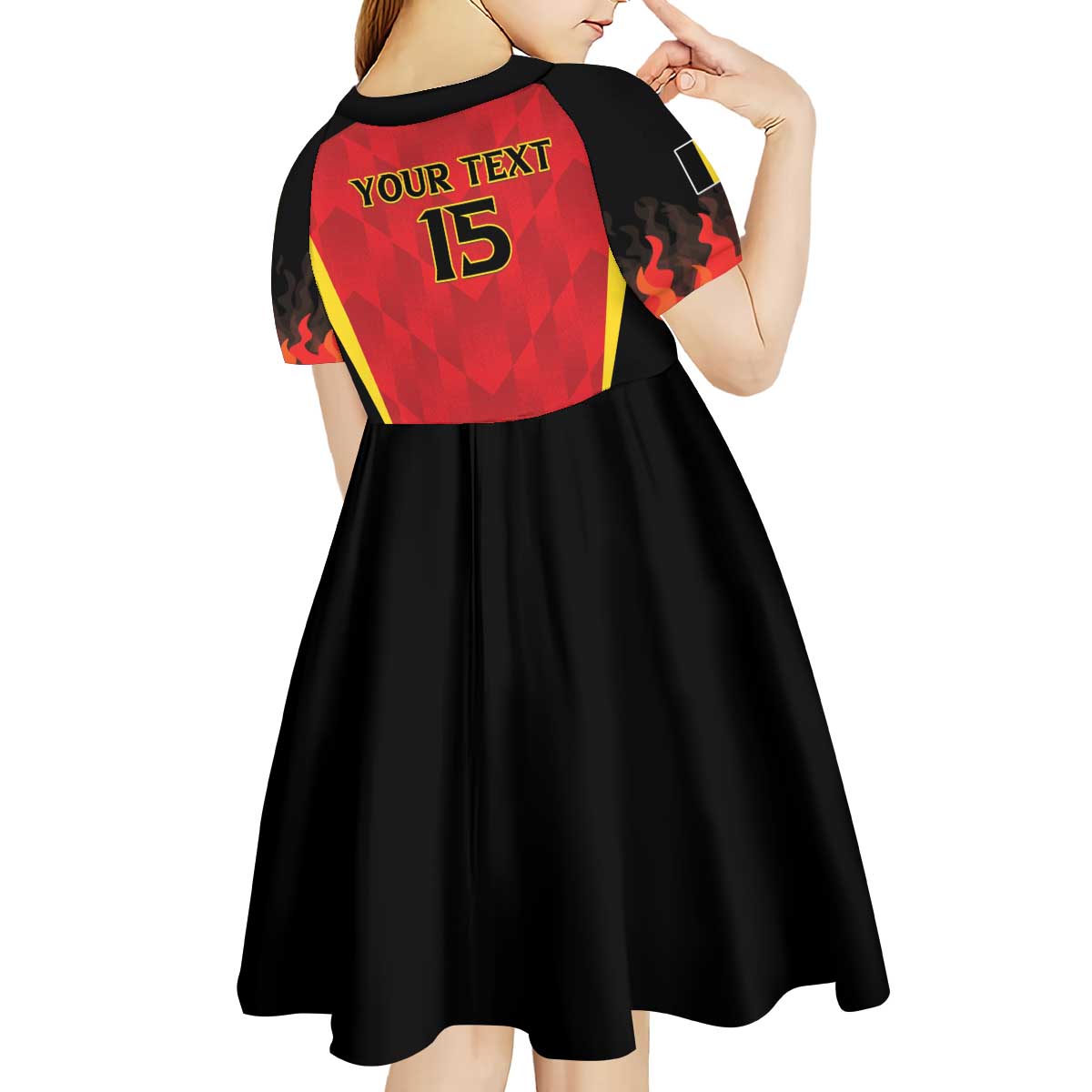 Custom Belgium Football 2026 Kid Short Sleeve Dress Red Devils Pride - Wonder Print Shop