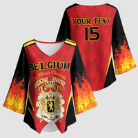 Custom Belgium Football 2026 Kimono Sleeve Blouse Red Devils Pride - Wonder Print Shop