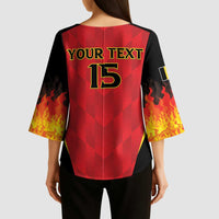 Custom Belgium Football 2026 Kimono Sleeve Blouse Red Devils Pride - Wonder Print Shop