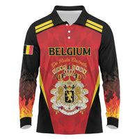 Custom Belgium Football 2026 Long Sleeve Polo Shirt Red Devils Pride - Wonder Print Shop